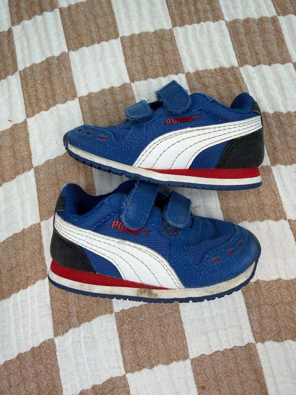 Puma Sneakers Blue White Red Toddler Shoes Hook And Loop